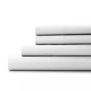 lot 15397 image: Color Sense Cool Crisp 100% Cotton Percale Solid Fitted Sheet Open Stock Twin White