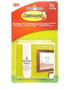 lot 15403 image: Command Picture Hanging Strips - Medium 6 Pairs