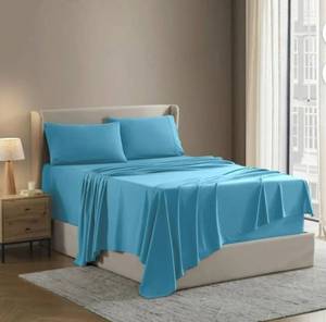 lot 15404 image: Full size (4pcs) Beach Blue Bedding Sheet Set