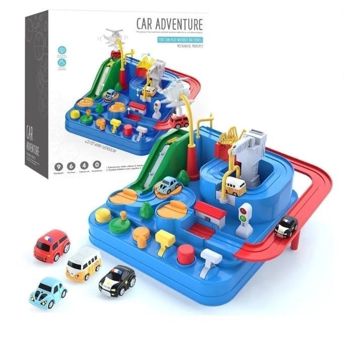 lot 4221 image: Kids Track Car Adventure Table Game  Interactive Racing Playset with Cars & Track Educational Toy for Toddlers & Kids