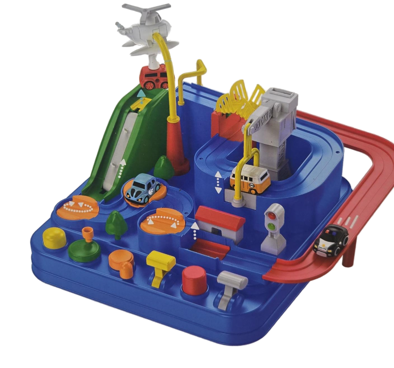 lot 906 image: Car Adventure Track Set - Battery-Free Mechanical Playset