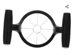 lot 6137 image: Fruit Apple Slicer Corer Tool 8 Slice Stainless Steel Blade Black 3.93 inch Pear Cutter Divider Coring Corers Slicers Pitters