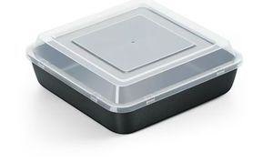 lot 6154 image: Walchoice Square Baking Pan with Lid, 8 x 8 inch Stainless Steel Cake Brownie Pan with Cover, Nonstick Metal Bakeware for Baking