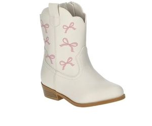 lot 6163 image: Wonder Nation Girls Bow Print Western Cowgirl Boots