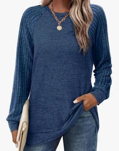 lot 7241 image: Women Crewneck Lightweight Sweaters Raglan Long Sleeve Shirts Fall Fashion Tops 2025 XL