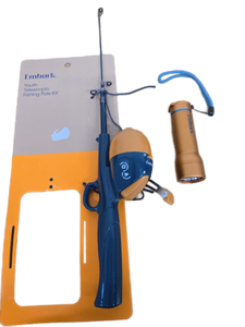 lot 7254 image: Embark Youth Telescopic Fishing Pole Kit with LED Flashlight