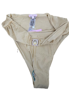 lot 7268 image: Gold Shimmer High Waist Bikini Bottoms Size XL