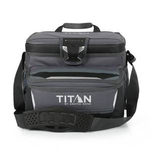 lot 10423 image: Titan by Arctic Zone 16 Can Zipperless Soft Sided Cooler - Castle Rock TPE Material, PEVA Liner