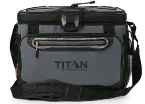 lot 10425 image: Titan by Arctic Zone 30 Can, 20 Quart Zipperless Soft Cooler, Sharkskin Gray - Retail $69