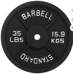 lot 15437 image: 35lb Standard Barbell Weight Plate - Retail $40