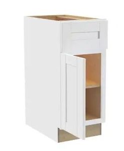 lot 16829 image: Arlington Vesper White Plywood Shaker Stock Assembled Base Kitchen Cabinet Soft Close 12 in. W x 24 in. D x 34.5 in. H - Retail $199