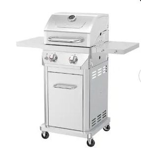 Stainless Steel 2-Burner Gas Grill with Side Tables - Retail: $249