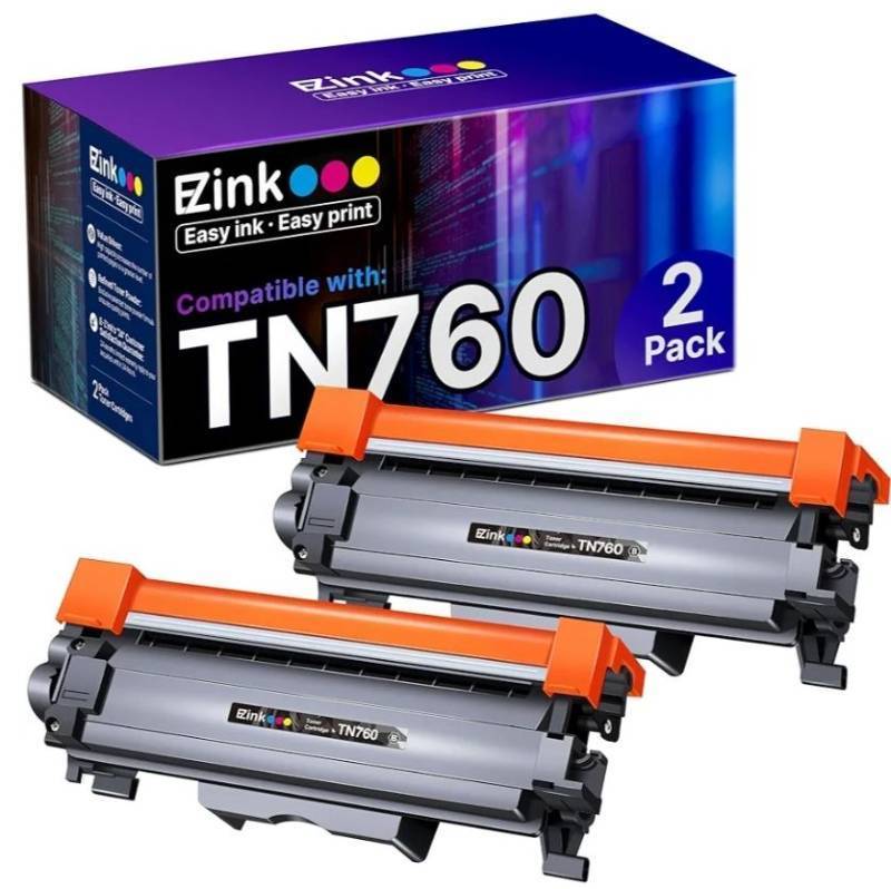 lot 4325 image: E-Z Ink TN760 Toner for Brother Printer Compatible for Brother TN-760 TN730 TN-730 Toner Cartridges to Use with MFC-L2710DW MFC-L2750DW HL-L2350DW HL-L2370DW HL-L2395DW L2390DW DCP-L2550DW (2 Black)