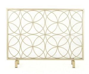 lot 4847 image: Single Panel Fireplace Screen, Gold- Retail $79