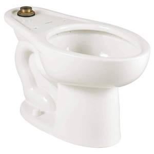 American Standard Madera 1.1-1.6 GPF Universal Flushometer Elongated Toilet Bowl Only with EverClean in White - Retail: $112