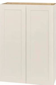 lot 4860 image: Hampton Bay Avondale 30 in. W x 12 in. D x 42 in. H Ready to Assemble Plywood Shaker Wall Kitchen Cabinet in Antique White - Retail $293