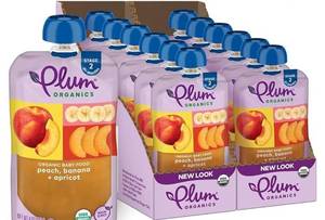lot 4881 image: (Best by February 26th Plum Organics) - 6 Months Organic Baby Food - Peach, Banana & Apricot (Pack Of 12)