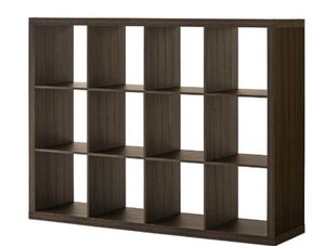 lot 6214 image: Better Homes & Gardens 12 Cube Storage Organizer, Tobacco Oak - Retail $96