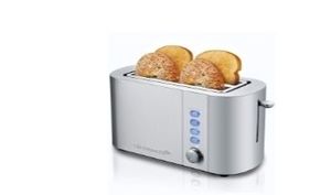 lot 6239 image: Elite Gourmet ECT4123X Long Slot 4 Slice Toaster, Extra Wide 1.5 and 5.1 Deep Slots, Bagel, Defrost & Cancel Functions, 6 Toast Shade Settings, Fits