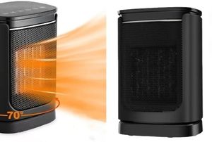 lot 6256 image: BG-EH10 Portable Ceramic Heater Fan Hot and Cold Dual Use Electric Space Heater with Remote Control - US Plug