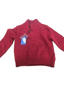 lot 7278 image: Red Knit Sweater with Elbow Patches Size 5