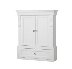 lot 15467 image: Naples White Bathroom Wall Cabinet - Retail $290