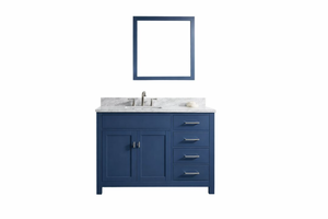 lot 15469 image: Modern 39-inch Navy Blue Bathroom Vanity with Marble Top - Retail $119