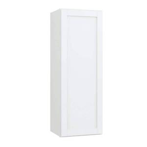 lot 15473 image: Courtland 15 in. W x 12 in. D x 42 in. H Assembled Shaker Wall Kitchen Cabinet in Polar White - Retail $138