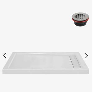 lot 15478 image: Streamline Corner Shower Base with Drain - Retail $142