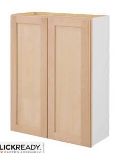 lot 15479 image: 27 in. W x 12 in. D x 36 in. H Ready to Assemble Wall Kitchen Cabinet in Unfinished with CLICKREADY Technology - Retail $149