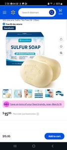 lot 15484 image: RoyceDerm Sulfur Soap with Tea Tree Oil - 2 Bar Set