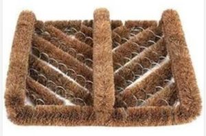 lot 16845 image: PACK OF 4-NINAMAR Natural Coir Boot Scraper Door Mat - 13 X 12 Inch