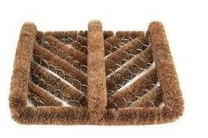 lot 16850 image: PACK OF 3-NINAMAR Natural Coir Boot Scraper Door Mat - 13 x 12 inch