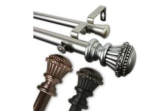 lot 6272 image: Royal 1 Double Curtain Rod 28-48 inch - Bronze - Retail $24