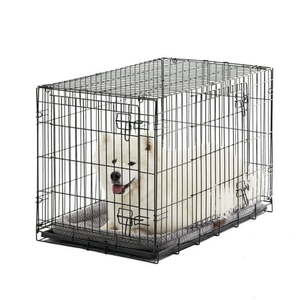lot 6274 image: Vibrant Life Double Door Metal Wire Dog Crate with Leak-Proof Pan and Divider  36 inch - Retail $45
