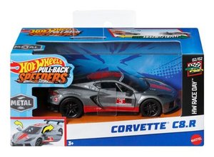 lot 6276 image: Hot Wheels Pull-Back Speeders Toy Car in 143 Scale  Pull Car Backward & Release to Race - Retail $9