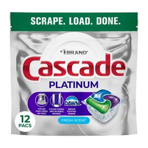 lot 6277 image: Cascade Platinum Pods Dishwasher Detergent - Fresh - 12ct&nbsp