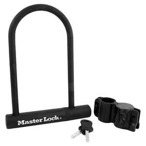 lot 6290 image: Master Lock 6-18in (15cm) Wide Hardened Steel U-Lock with 8in (20cm) Shackle Clearance  8170D&nbsp