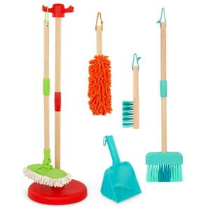 lot 6295 image: Battat Sweep &amp Clean Plastic Playset with Broom Brush Duster Sweeper  Toddler and Preschool Toys&nbsp