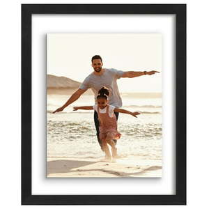 lot 6298 image: Pack of 2 ,Americanflat 11  x 14  Two-Sided Floating Picture Frame to Display Photos  Wall Art  and Pressed Flowers - Black