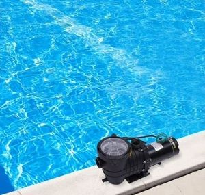 lot 6328 image: 2.0HP Pool Pump, 6815GPH HBP1500 115220V Dual Voltage High Flow Swimming Pool Water Filter Pump, Black, Circulator, Polypropylene - Retail $166