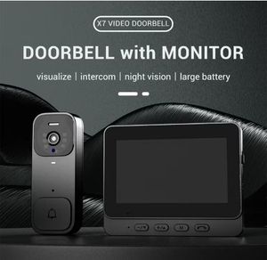 lot 6335 image: Visual Smart Doorbell with 4.3 Color Display, 300K Camera for home security - White
