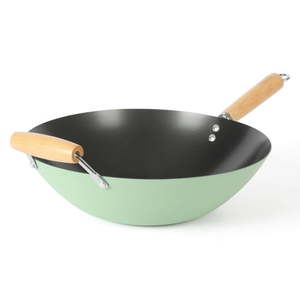 lot 6336 image: Martha Stewart Everyday Clarkston 14-inch Sage Carbon Steel Wok