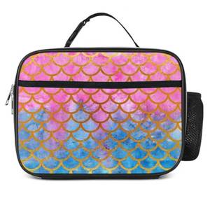 lot 7359 image: Bzocm Mermaid Lunch Bag Insulated Reusable Lunch Box Kids Girls Boys Cooler Thermal Tote Bag For Men Women School Work Picnic