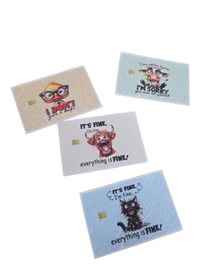 lot 7376 image: Funny Animals Credit Card Skin - 12 Pcs Black Cat Highland Cow Duck Debit Skin Stickers Funny Cratoon Animals Design Credit Decal Cover Set for Transportation Key Debit Bus Card