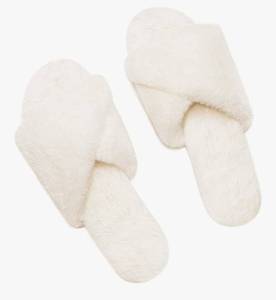 lot 7391 image: FITORY Womens Memory Foam Slippers, Cross Band Fuzzy House Shoes with Stylish and Comfy Open Toe for Indoor Outdoor Size 11