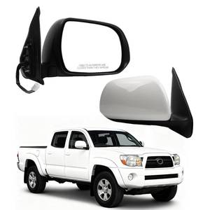 lot 10502 image: Dasbecan Passenger Side Mirror Compatible With 2005-2011 Toyota Tacoma Right Mirror with Manual FoldingPower Glass Replaces# TO1321256 White Paint (3pins)