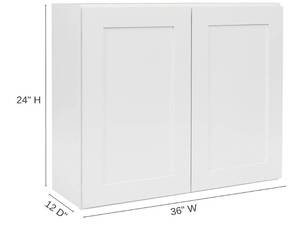 lot 15499 image: White Shaker Wall Cabinet 36-inch - Retail $120