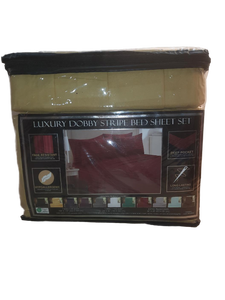 lot 15513 image: King Luxury Dobby Stripe Bed Sheet Set