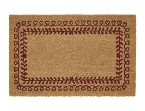 lot 15538 image: Heart Border Coir Doormat Set 30 X 48